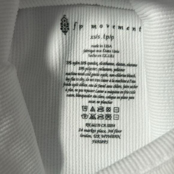 FP Movement Free People Happiness Runs Square Neck Crop Tank White XS/S NWOT - Picture 4 of 4